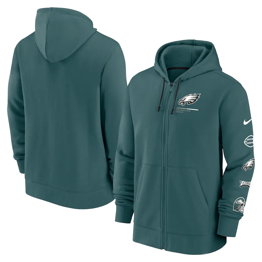 Mens nike midnight green philadelphia eagles- surrey full zip hoodie->cleveland browns->NFL Jersey